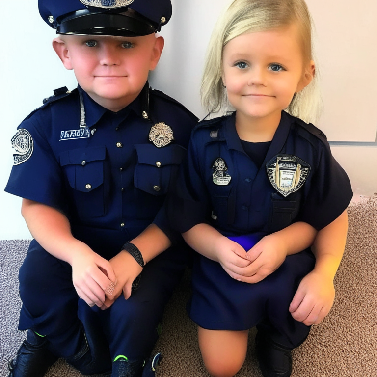 Kayla  4 year old  and a police Zack