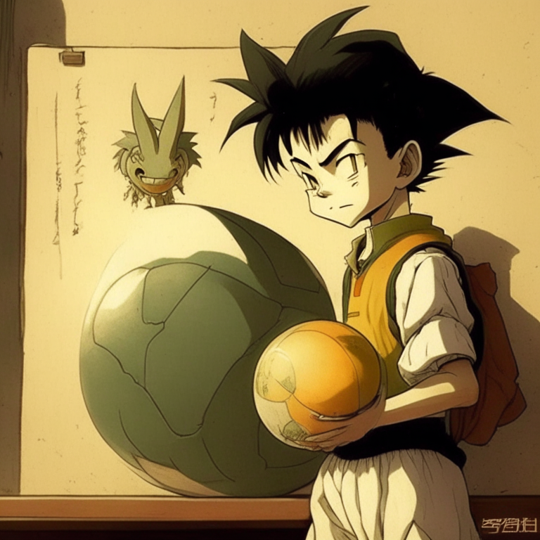 Oolong From Dragón Ball (When He Was 7 Years Old) At school 