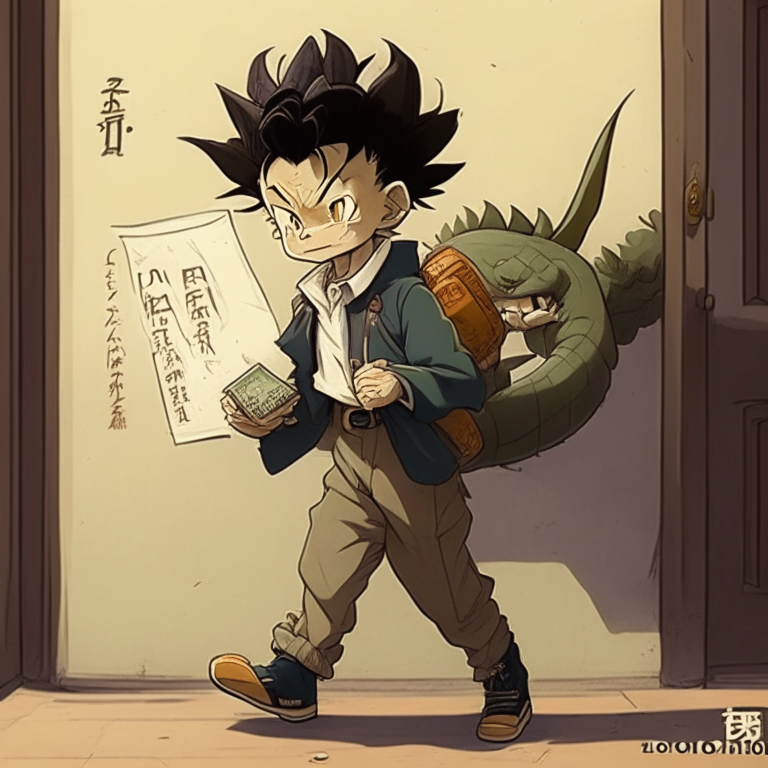 Oolong From Dragón Ball (When He Was 7 Years Old) Kidnapping His Teacher While He Was Leaving School
