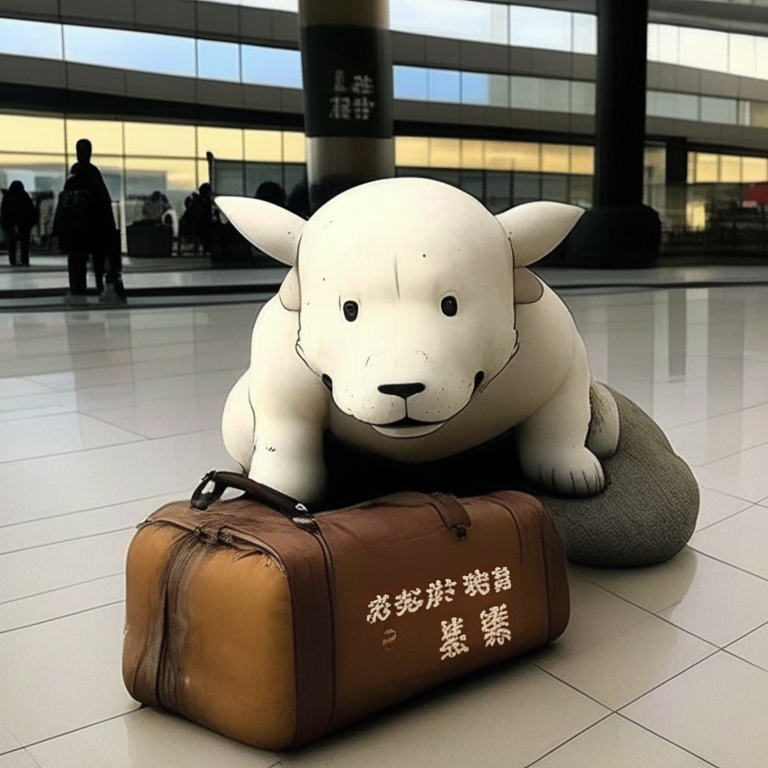 Oolong From Dragón Ball (When He Was 7 Years Old) At Sendai Airport In Miyagi, Japan Saying Goodbye to Your Family and Neighbors 