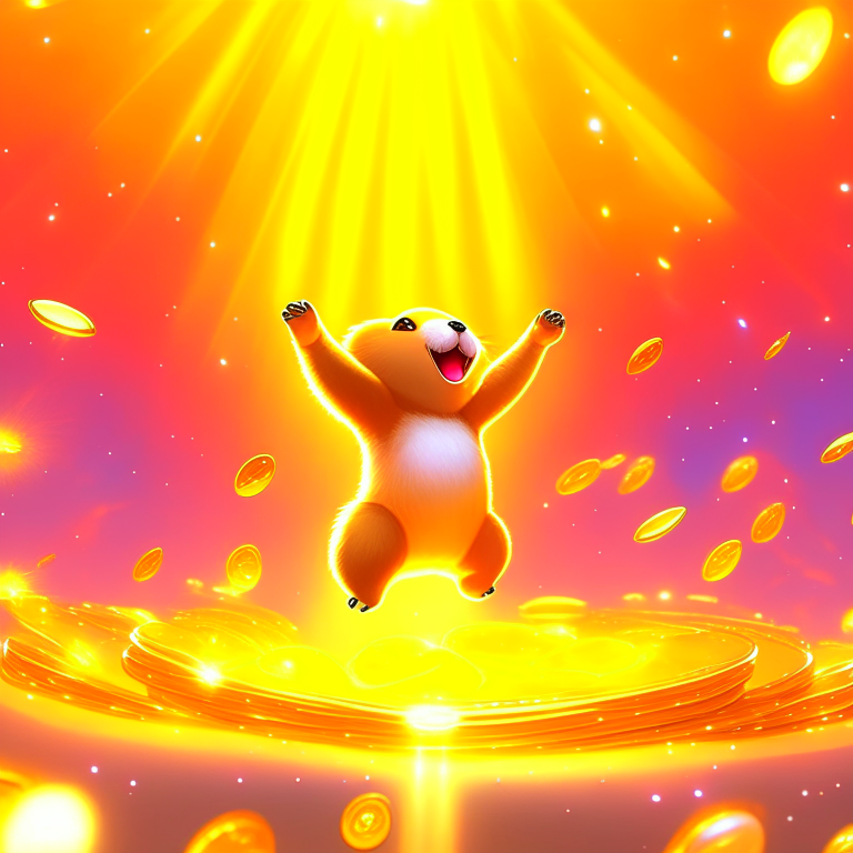 Money in abundance falling from the sky irradiating golden lights 
