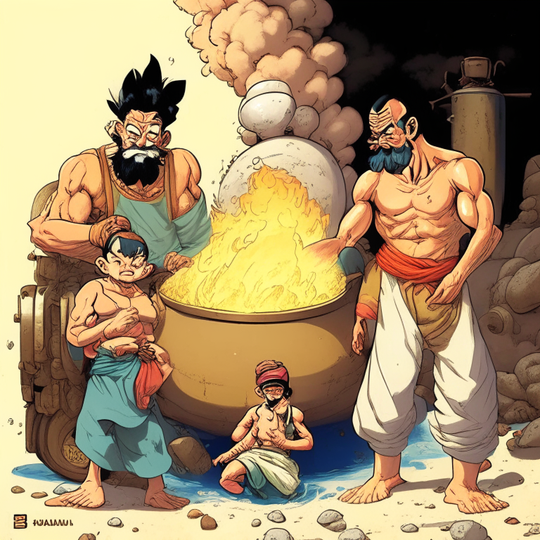 Chichi From Dragon Ball And And a family of 2 men (not a couple)And a family of 2 men (not a couple)And a family of 2 men (father and son) Leading Fourtneller Baba To Bathe in a Gaser Before Exploding
