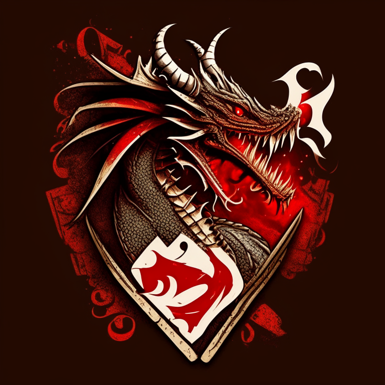 Logo of a dragon spitting playing cards