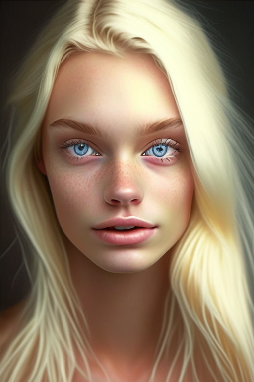 A beautiful blonde girl without makeup 