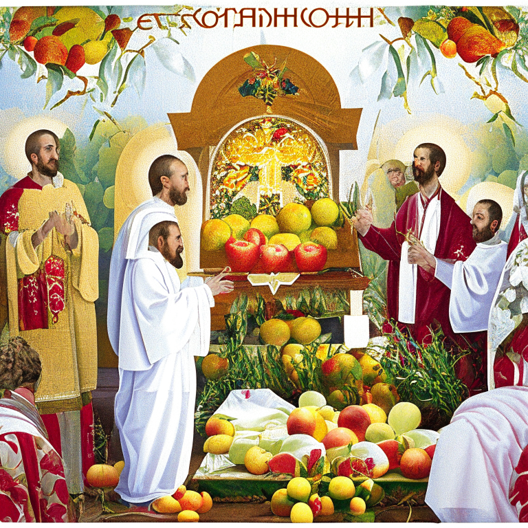 Christian feast of the Transfiguration of the Lord
revered and loved by Orthodox Christians. Churches organize ceremonial services. Priests dress in snow-white robes, symbolizing the Light of Tabor.
Believers take vegetables and fruits with them.
the clergyman reads a prayer for the consecration of apples, fruits and vegetables of the new harvest, sprinkles them with holy water.

