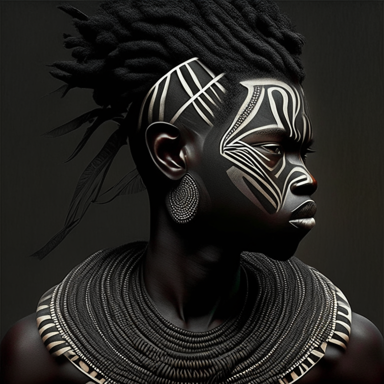 un tribal negro con líneas gruesas y curvas