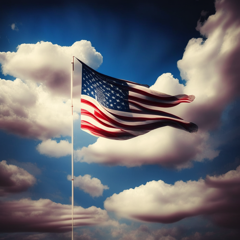 happy 4th of july, flag in the sky
