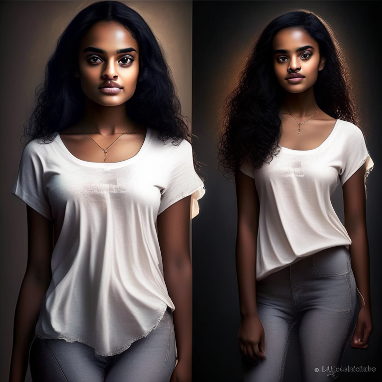 Noella Rukundo 18 year old, beautifull, Ladies, light effect, full body, dress modestly, wear a t-shirt, 1 person

