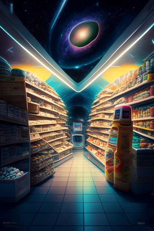 A cosmic supermarket, advanced intelligence, with a few extra shelves for advanced alien intelligence. A cosmic supermarket, advanced intelligence