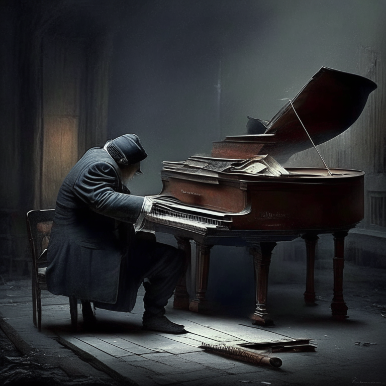 Un piano tocando a un violinista