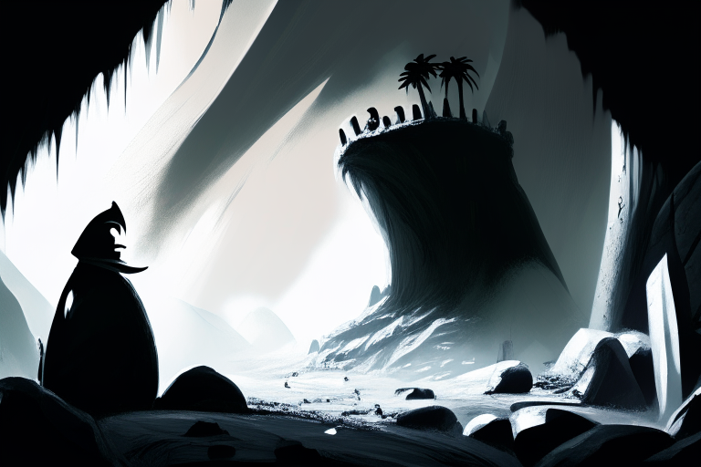 Un paisaje abstracto en blanco y negro de Peter Griffin en un mundo de fantasía estilo Dungeons and Dragons, muy detallado, pintado digitalmente al estilo de lo más popular en ArtStation, arte conceptual, enfoque nítido, ilustración, en el estilo de Artgerm, Greg Rutkowski y Magali Villeneuve. Con formas que representan un piano, un sintetizador, un violín, un bandoneón y sonidos ambientales.