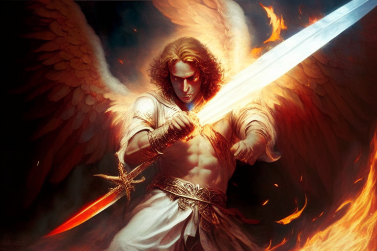 Angel Michael with the flaming sword