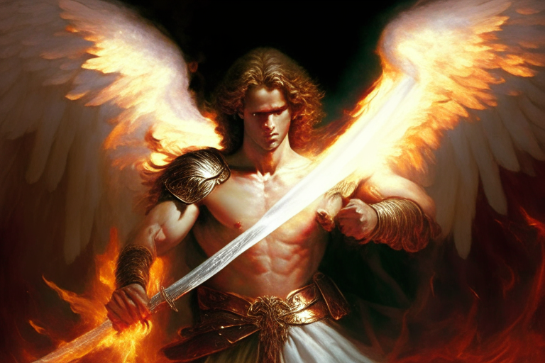 Angel Michael with the flaming sword