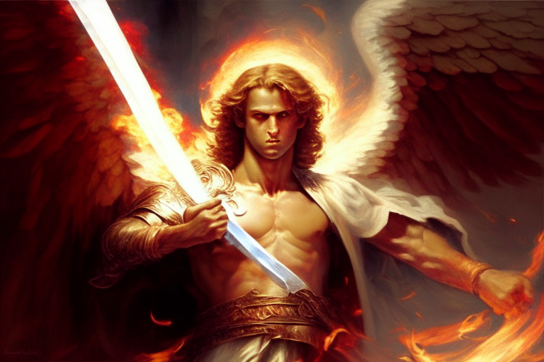 Angel Michael with the flaming sword
