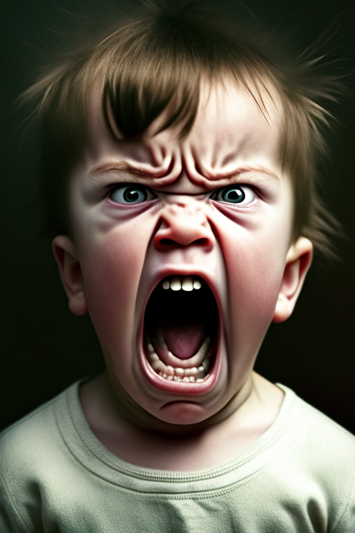 a child getting angry