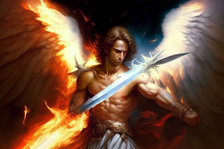 Angel Michael with the flaming sword
