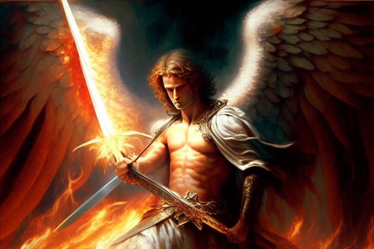 Angel Michael with the flaming sword