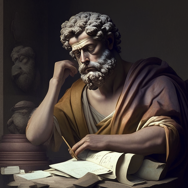 stoic philosopher managing his finances