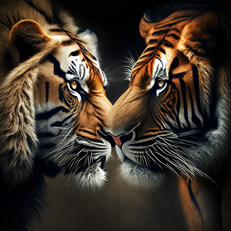 Lion and tiger