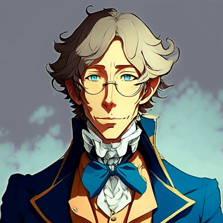 Hans Christian Andersen  as a anime character 