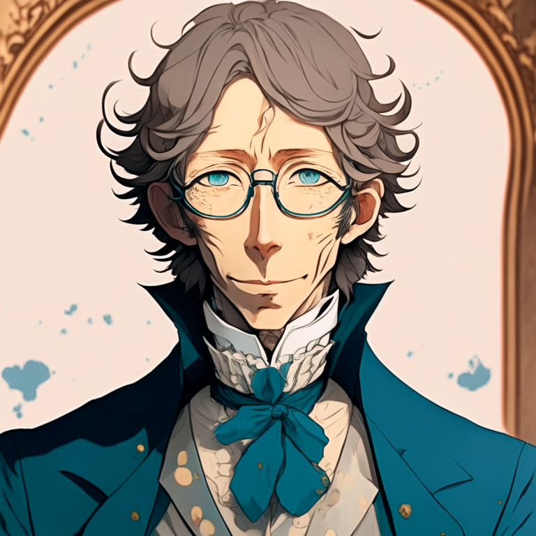 Hans Christian Andersen  as a anime character 