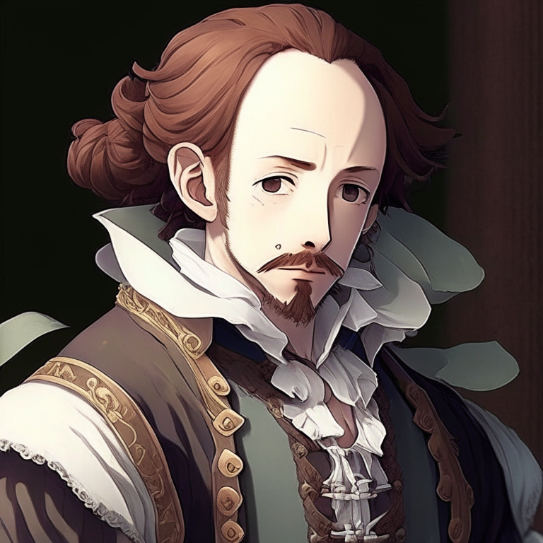William Shakespeare as a anime character 