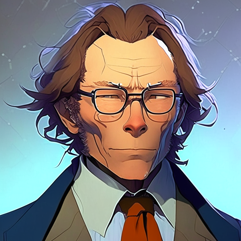 Isaac Asimov as a anime character 
