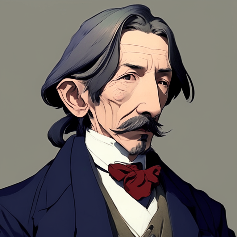 Robert Louis Stevenson as a anime character 