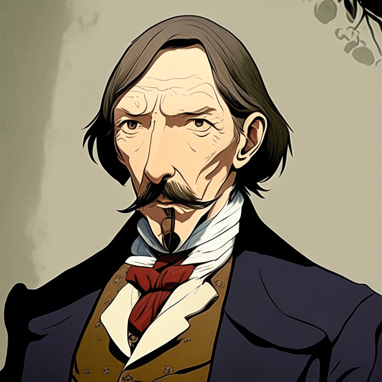 Robert Louis Stevenson as a anime character 