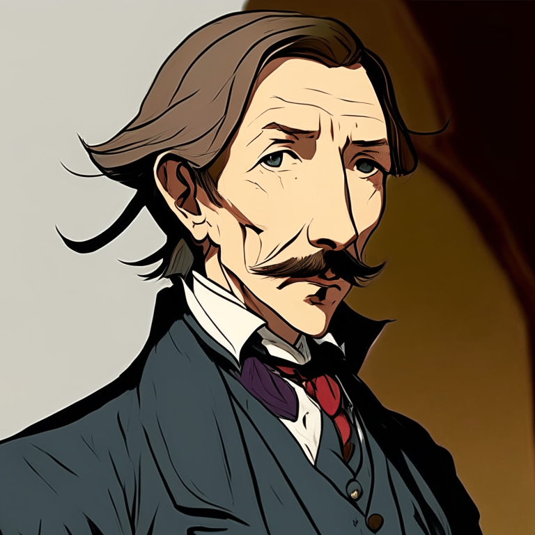 Robert Louis Stevenson as a anime character 
