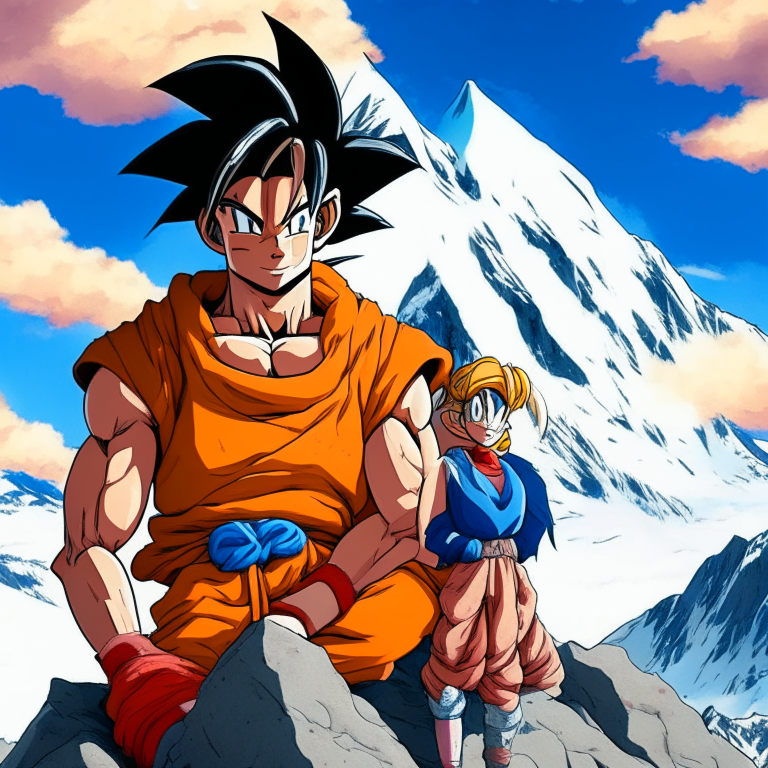 Goku AND His Wife At Mount Everest