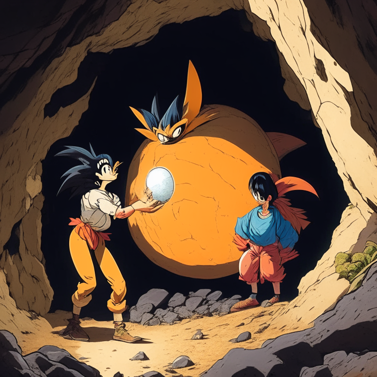 Goku AND His Wife Finding a Giant Bird Egg in the cave