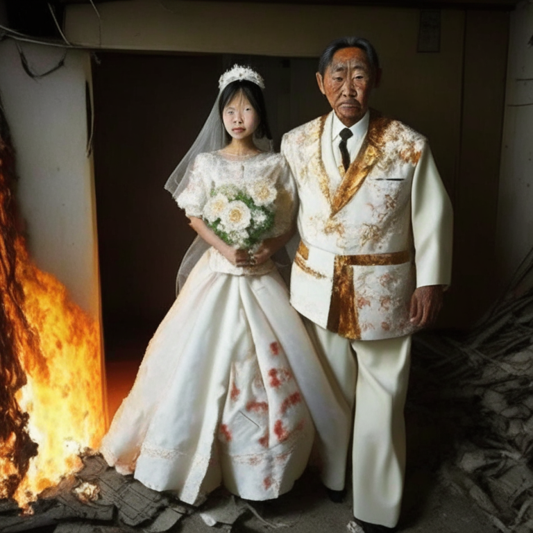 Nagiy Mayor Of Nagoya And His Daughter's Wedding Dress Trying To Survive Their House Fire