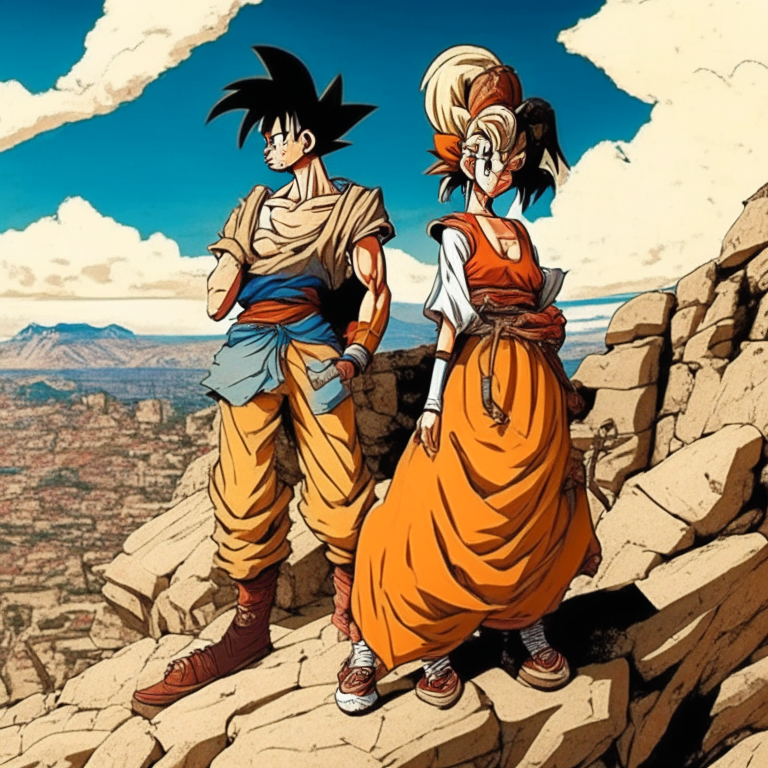 Goku And His Wife On a Mountain in Jerusalem 