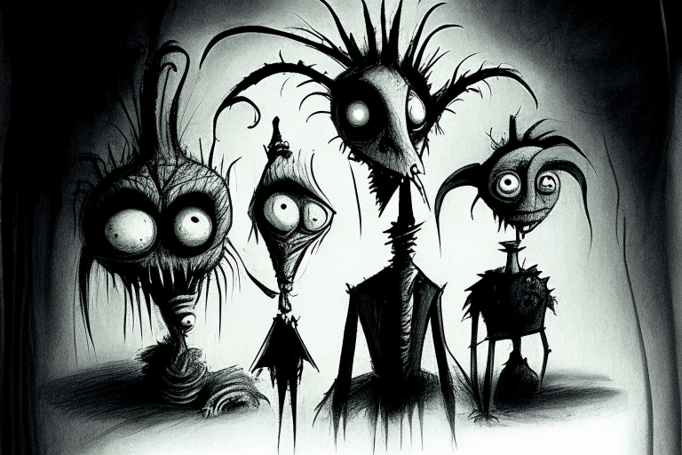  sketch artwork Tim Burton Clyde barker brom stocker creatures and monsters demon nightmare sleep reality 