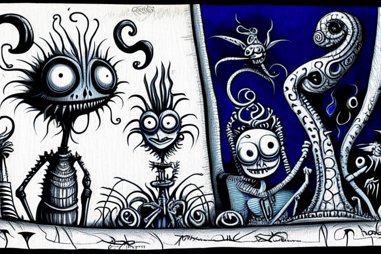  sketch artwork Tim Burton Clyde barker brom stocker creatures and monsters demon nightmare sleep reality 