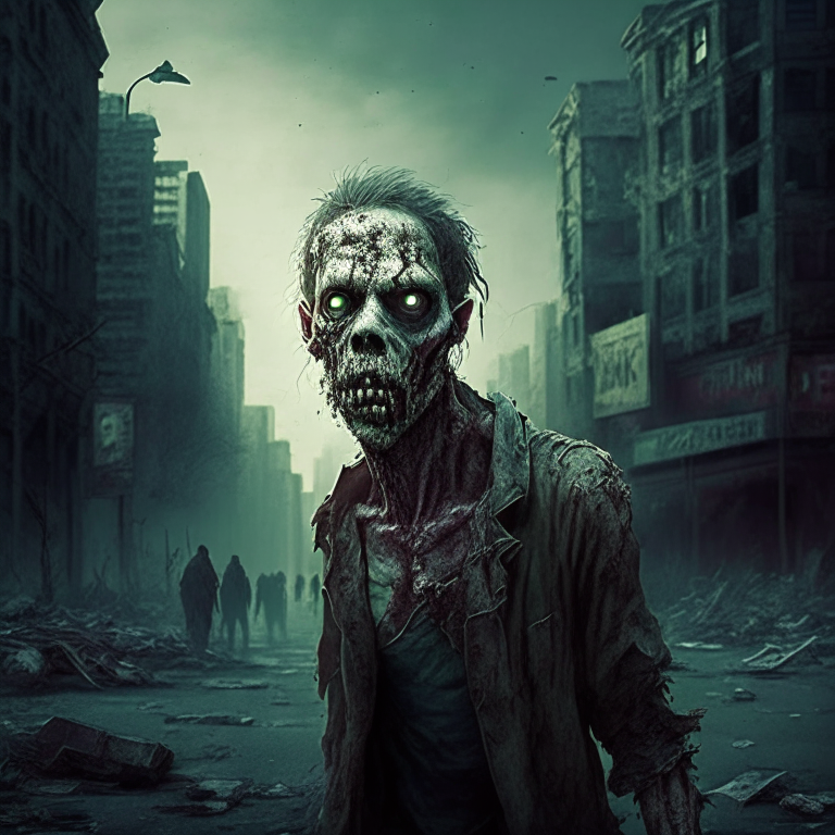 Un zombie en una ciudad