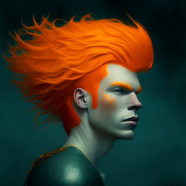 Trident, orange hair