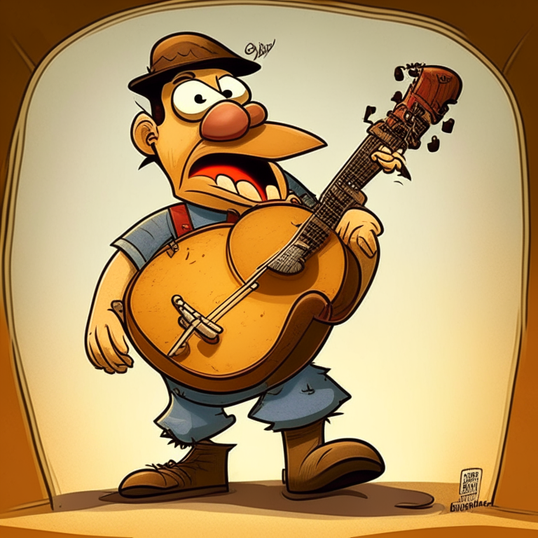 A cartoon banjo