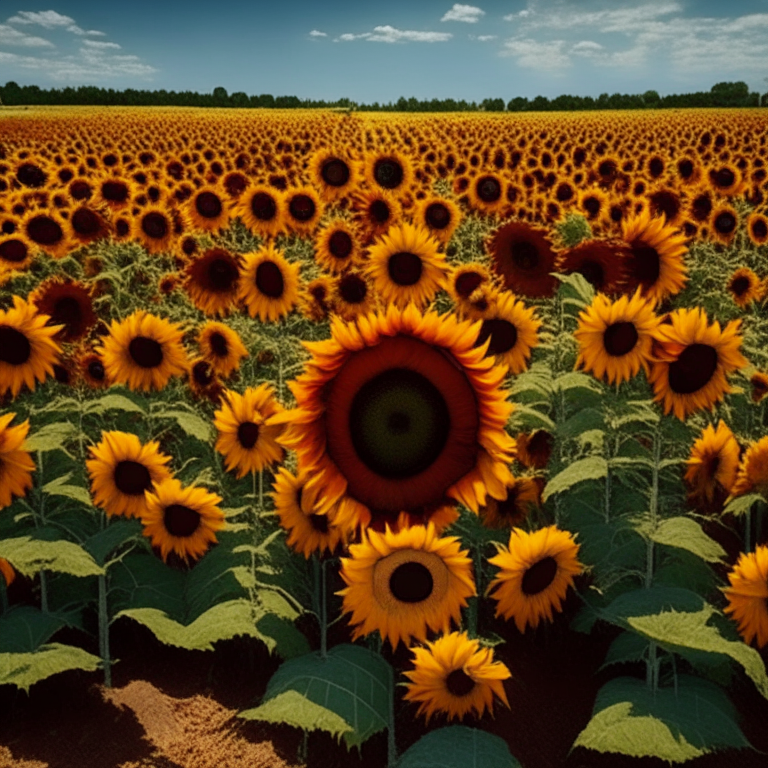 campo lleno de girasoles morados