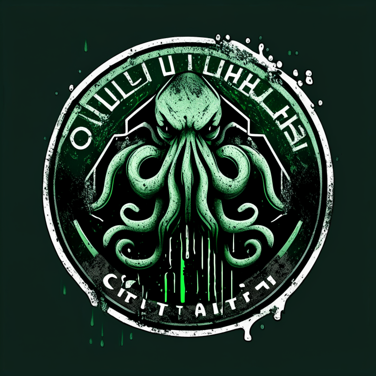 elegant modern logo of cthulhu using a pressure washer