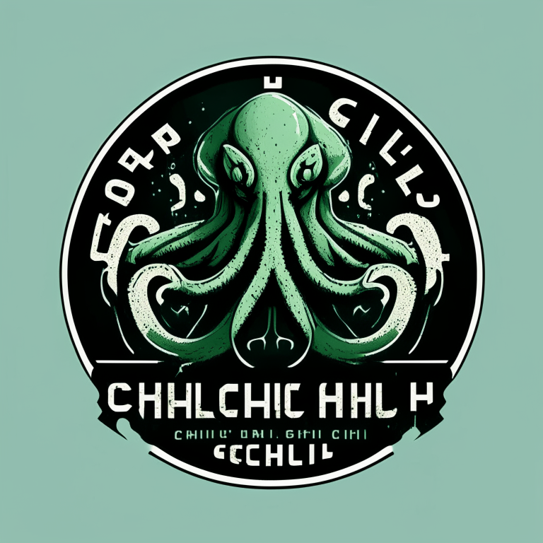 an elegant modern logo of Cthulhu, the octopus-headed creature, with a pressure washer