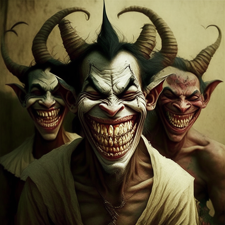 demonios con sonrisa maquiavelica