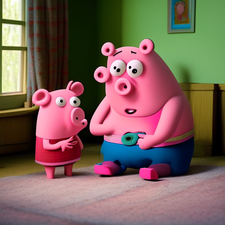 peppa pig telling his parents that george losed his favorite toy 
