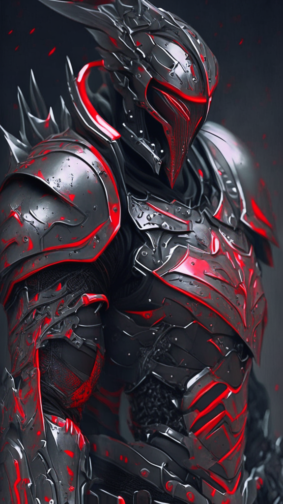 black armor with red highlights