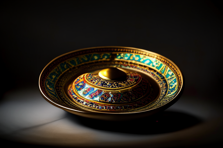 Hor Mok Talay dish on a circular plate, decorated with Thai ornaments, under bright studio lighting with razor-sharp focus