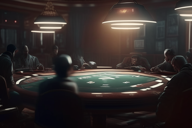 poker table room and people around
 ultra realistic, 4k, cinematic,