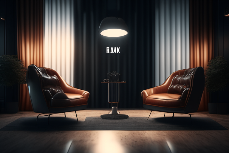 Talk show room  ultra realistic, 4k, cinematic,