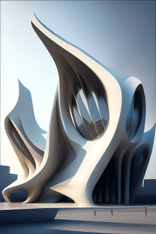 architecture modern museum. in the style of Zaha Hadid. parametric style