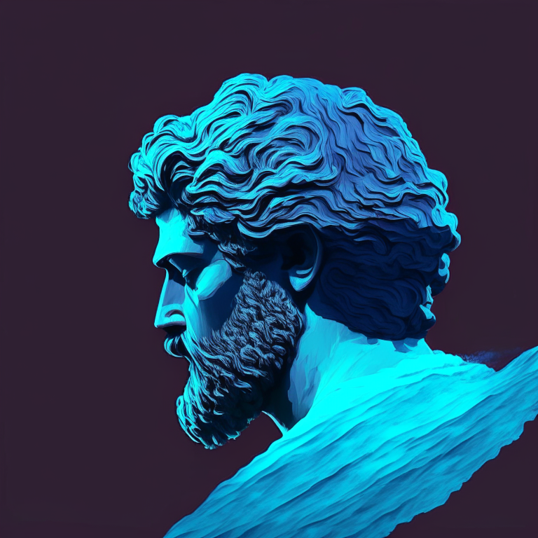 stoic profile pic for youtube that goes with a ocean backround
